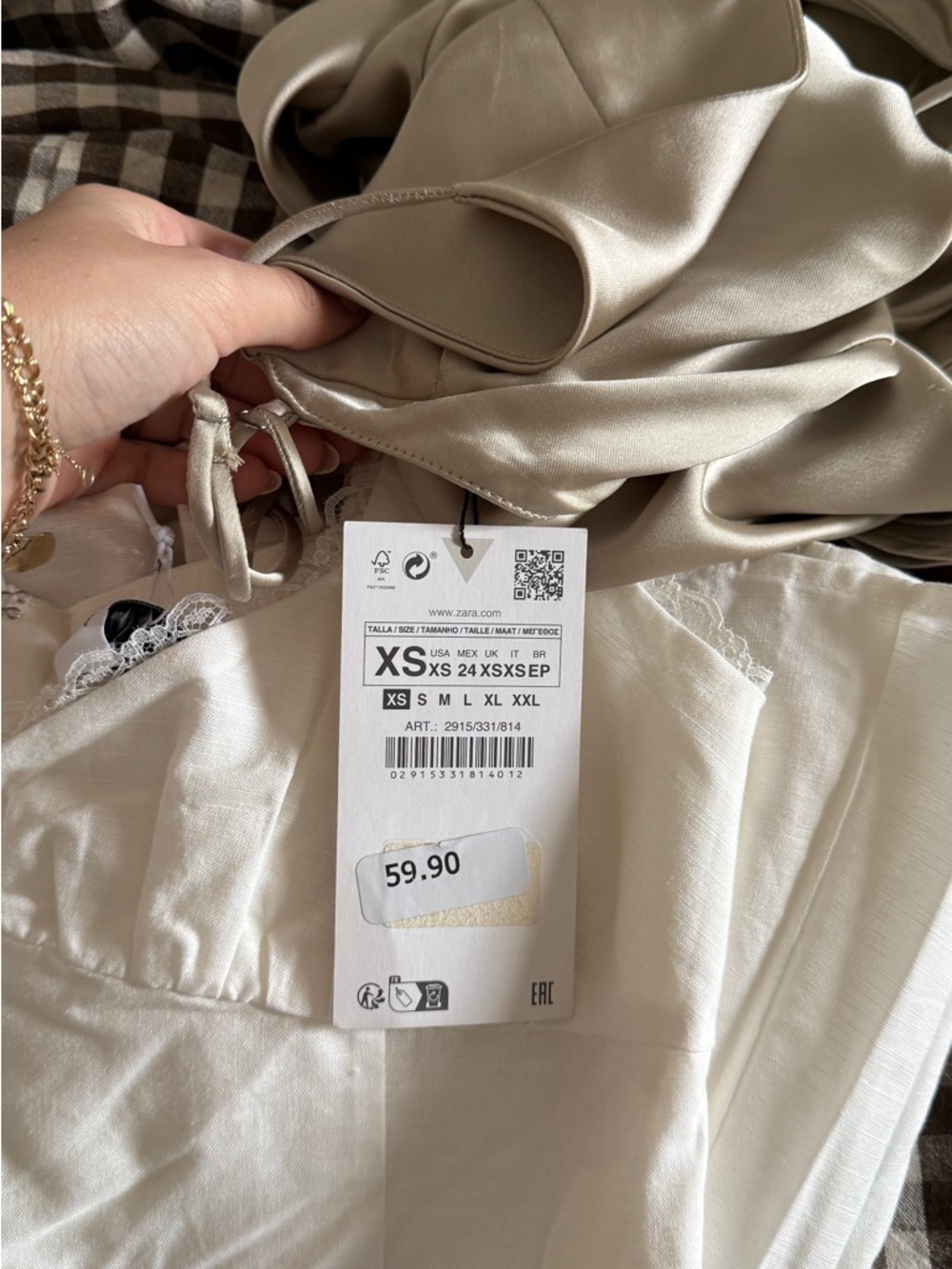 Zara Midi Satin Camisole Slip Dress Gold Womens - Picture 4 of 4